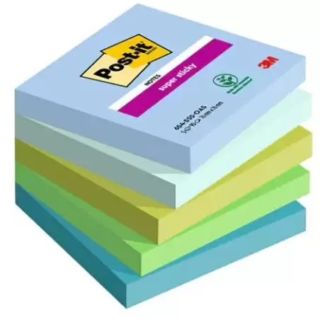 (7100258898) POST-IT BLOCS NOTAS SUPER STICKY 90 HOJAS COLORES LUGARES OSASIS 76X76 5 BLOCS