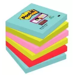 (7100263206) POST-IT NOTAS ADHESIVAS SUPER STICKY 4 COLORES LUGARES COSMIC 76X76 6 BLOCS