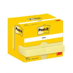 (7100290163) POST-IT BLOC NOTAS ADHESIVAS 653 100H 38X51 CANARY YELLOW PAQUETE 12 UD
