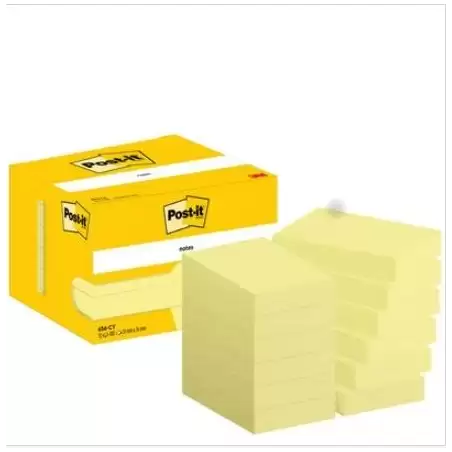 (7100290170) POST-IT BLOC NOTAS ADHESIVAS 656 100H 51X76 CANARY YELLOW PAQUETE 12 UD