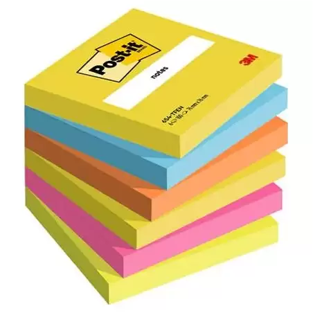 (7100296019) POST-IT BLOCS NOTAS 654 GAMA ENERGETIC NEÓN 76X76 6 BLOCS