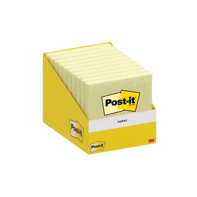(7100317841) POST-IT BLOC NOTAS 100H 76X76MM CANARY YELLOW PAQUETE CARTÓN 10 UD