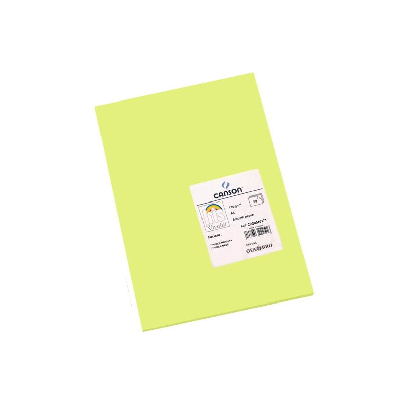 (C200040171) IRIS CARTULINA 210X297MM 185GR VERDE MANZANA -50U-