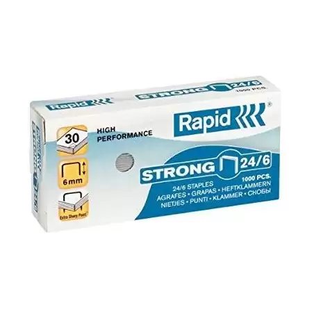 (24855800) RAPID GRAPAS STRONG 24/6 GALVANIZADAS -CAJA DE 1000-