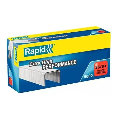 (24862200) RAPID GRAPAS 26/8+ SUPER STRONG GALVANIZADA CAJA DE 5000