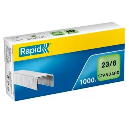 (24869100) RAPID GRAPAS ESTÁNDAR 23/6 GALVANIZADAS -CAJA DE 1000-