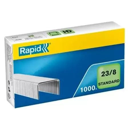 (24869200) RAPID GRAPAS ESTÁNDAR 23/8 GALVANIZADAS -CAJA DE 1000-