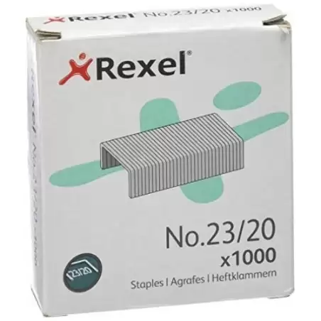 (2100926) REXEL GRAPAS 23/20 GALVANIZADAS -CAJA DE 1000-