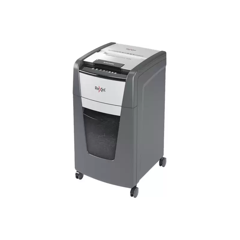 (2020225XEU) REXEL DESTRUCTORA AUTOMÁTICA OPTIMUM AUTO + 225X CORTE PARTÍCULAS P-4 (4X26MM) ANTIATASCO NEGRO