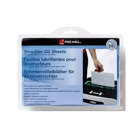 (2101948) REXEL HOJAS LUBRICANTES PARA DESTRUCTORA PACK DE 12