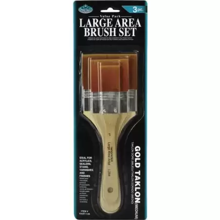 (RART-140) ROYAL LANGNICKEL SET DE 3 BROCHAS DE PELO TAKLON RUBIO