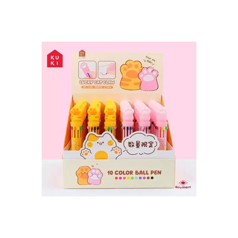 (KK-7196) ROYMART BOLIS DE 10 COLORES LUCKY CAT CLAW SURTIDOS EXPOSITOR 36 UD