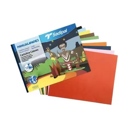 (S0400002) SADIPAL BLOC DE CARTULINA COLOR 32X24CM PARA MANUALIDADES 185GR 10H C/SURTIDOS