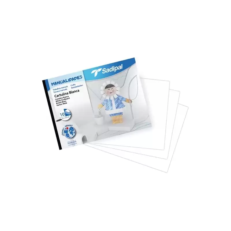 (S0400003) SADIPAL BLOC DE CARTULINA COLOR 32X24CM PARA MANUALIDADES 185GR 10H BLANCO