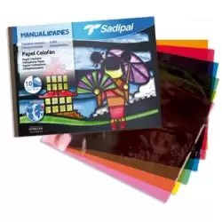 (S0400006) SADIPAL BLOC DE MANUALIDADES PAPEL CELOFÁN 10 HOJAS 32X24CM COLORES SURTIDOS