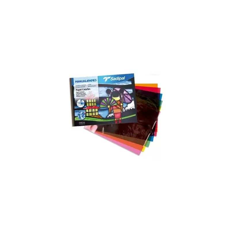 (S0400006) SADIPAL BLOC DE MANUALIDADES PAPEL CELOFÁN 10 HOJAS 32X24CM COLORES SURTIDOS