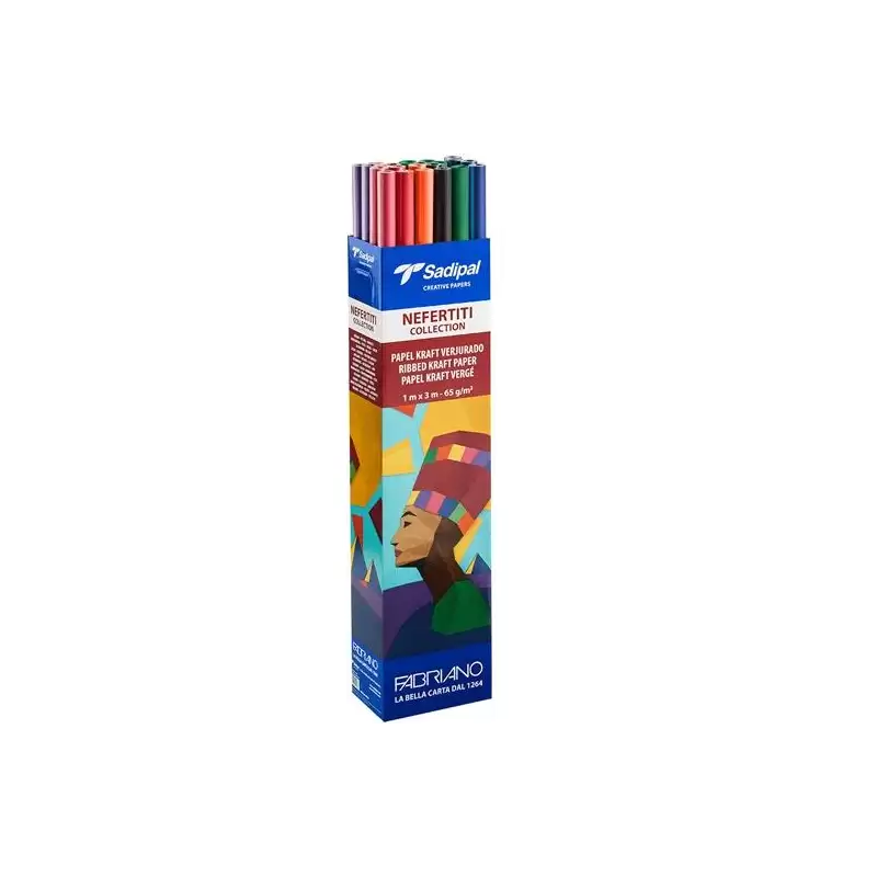 (S0310006/310011) SADIPAL CAJA EXPOSITORA 30 ROLLOS PAPEL KRAFT VERJURADO 65GR 1X3M NEFERTITI COLLECTION NUEVO SURTIDO