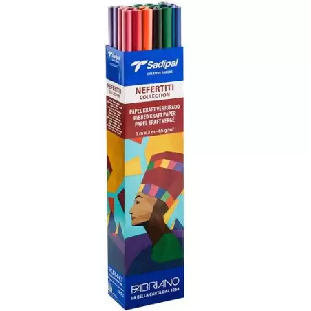 (S0310006/310011) SADIPAL CAJA EXPOSITORA 30 ROLLOS PAPEL KRAFT VERJURADO 65GR 1X3M NEFERTITI COLLECTION NUEVO SURTIDO
