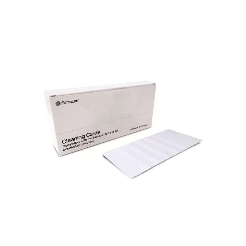 (137-0745) SAFESCAN TARJETAS DE LIMPIEZA PARA DETECTORES AUTOMATICOS DE BILLETES CAJA 10 UD
