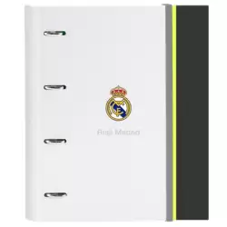(512554666) SAFTA CARPETA ANILLAS 4X35MM C/RECAMBIO A4 100H 80GR TAPA DURA REAL MADRID EQUIP. 25/26
