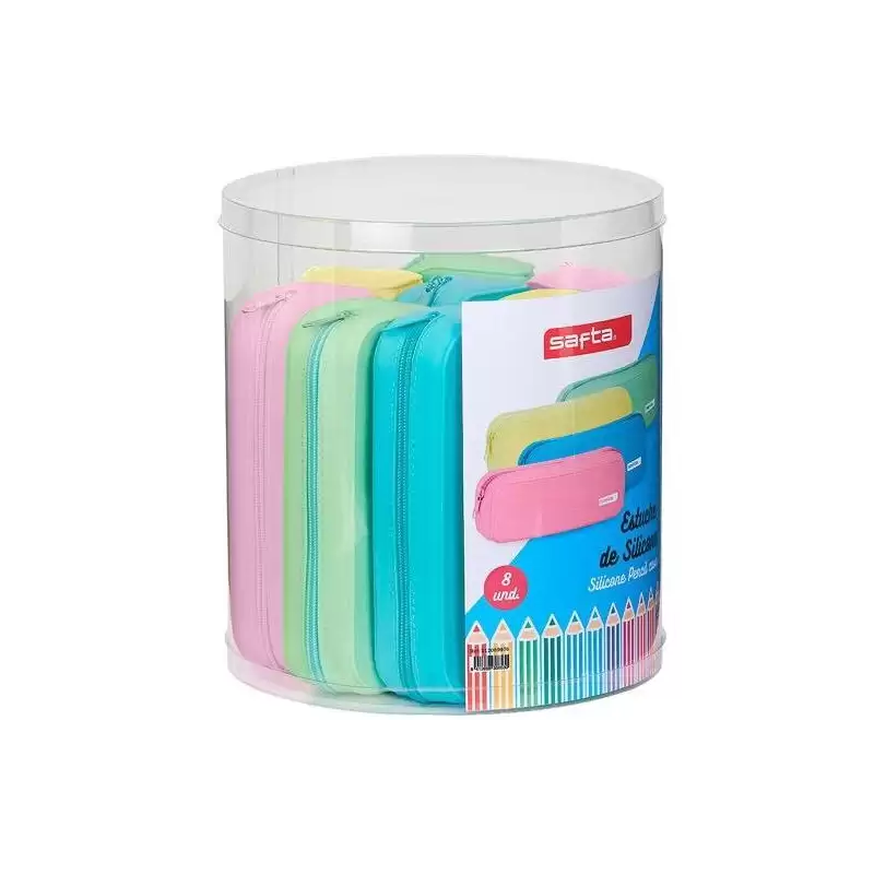 (312089976) SAFTA SET DE 8 PORTATODOS CUADRADOS SILICONA COLORES SURTIDOS