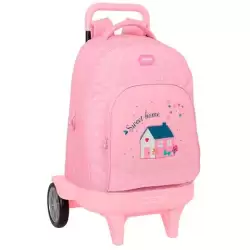 (612423218) SAFTA MOCHILA GRANDE C/RUEDAS COMPACT EVOLUTION EXTRAÍBLE GLOWLAB KIDS "SWEET HOME"