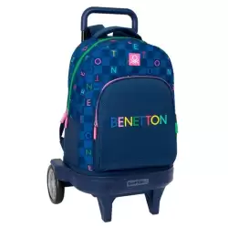 (612550218) SAFTA MOCHILA GDE. C/RUEDAS COMPACT EVOL. EXT. BENETTON "DAMERO"