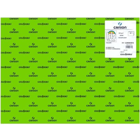 (C200403816) IRIS CARTULINA 50X65CM 250GR VERDE FLUOR -25U-