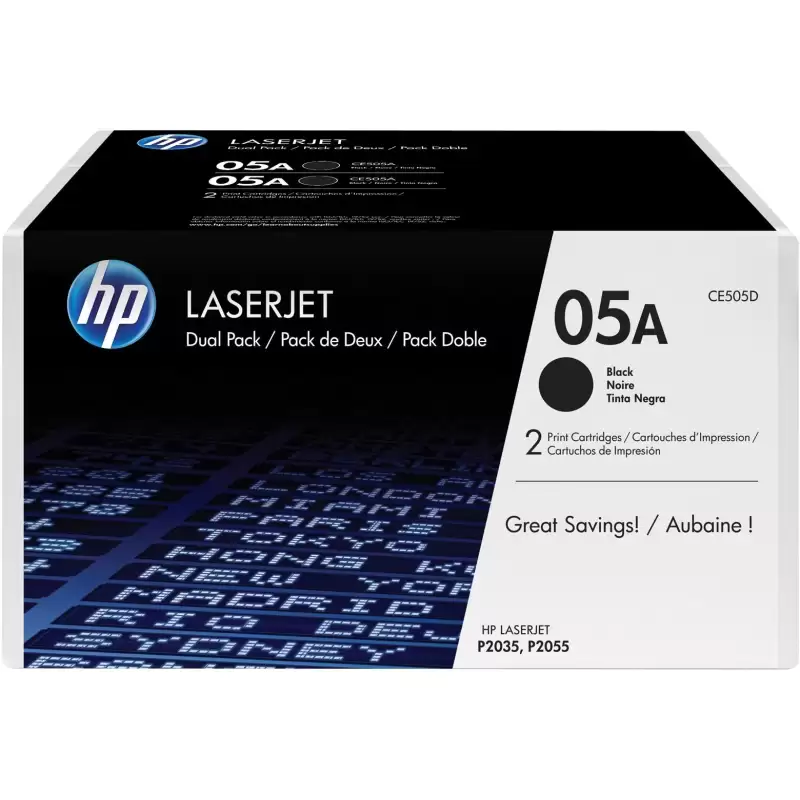 (CE505D) HP LASERJET P2035/2055D/2055DN TONER NEGRO (PACK 2)