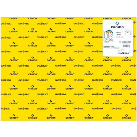 (C200403809) IRIS CARTULINA 50X65CM 250GR AMARILLO FLUOR -25U-