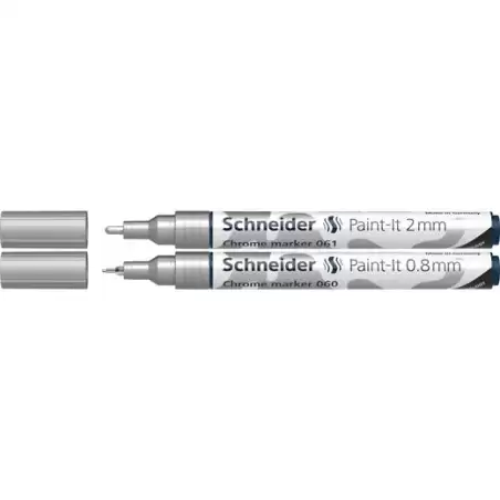 (ML06011501) SCHNEIDER ROTULADOR METÁLICO CROMADO PAINT-IT 2 CHROME PUNTAS DE 0.8MM/2MM ESTUCHE 2 UD