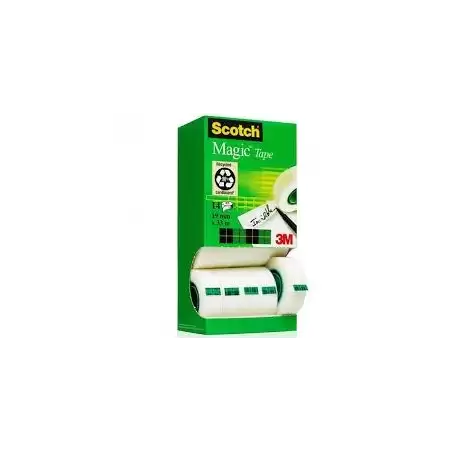 (7100026965) SCOTCH CINTA ADHESIVA INVISIBLE MAGIC ROLLO 19MM X 33M CAJA 12+2UD