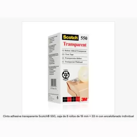 (7100029278) SCOTCH CINTA TRANSPARENTE 550 19X33M -PACK 8 ROLLOS-