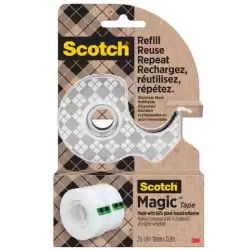 (7100334048) SCOTCH DISPENSADOR DE ACERO INOXIDABLE RECARGABLE PARA CINTA ADHESIVA + 2 ROLLOS DE 19MMX13