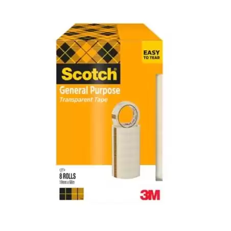 (7100336194) SCOTCH CINTA TRANSPARENTE 508 ROLLO 19MM X 66M PACK 8U