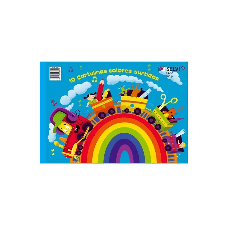 (300) SELVI CUADERNO PARA MANUALIDADES CON 10 CARTULINAS 24X32CM 180GR COLORES SURTIDOS