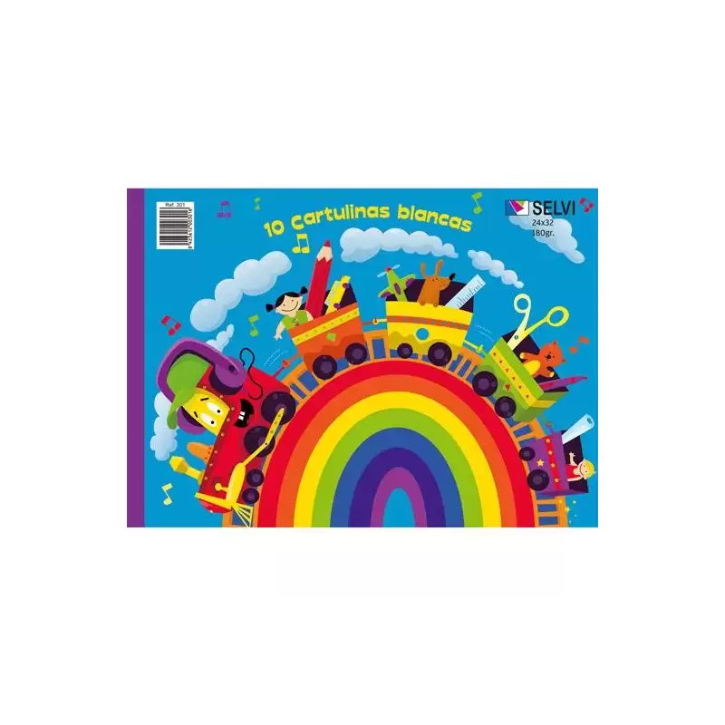 (301) SELVI CUADERNO PARA MANUALIDADES CON 10 CARTULINAS 24X32CM 180GR BLANCO
