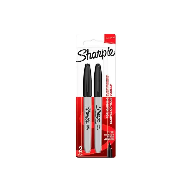 (1985860) SHARPIE MARCADOR PERMANENTE PUNTA FINA NEGRO BLÍSTER 2 UD