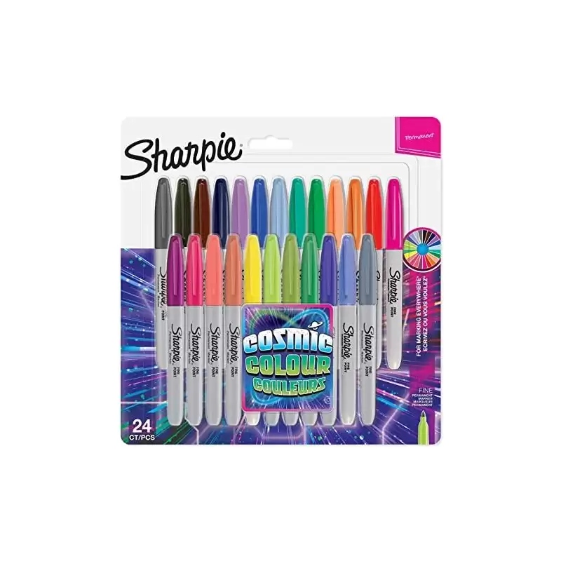 (2033672) SHARPIE MARCADOR PERMANENTE COSMIC FINE PUNTA REDONDA 0.9MM C/SURTIDOS BLÍSTER 24 UD