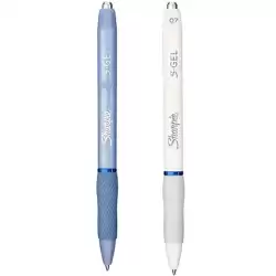 (2162641) SHARPIE BOLÍGRAFO SGEL FASHION TINTA AZUL PUNTA MEDIA 0.7MM BLANCO Y AZUL CELESTE SURTIDOS
