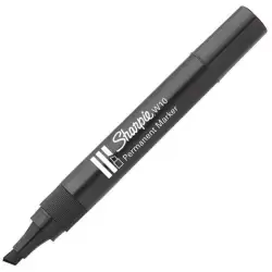 (S0192654) SHARPIE MARCADOR PERMANENTE W10 PUNTA BISELADA NEGRO CAJA 12 UD