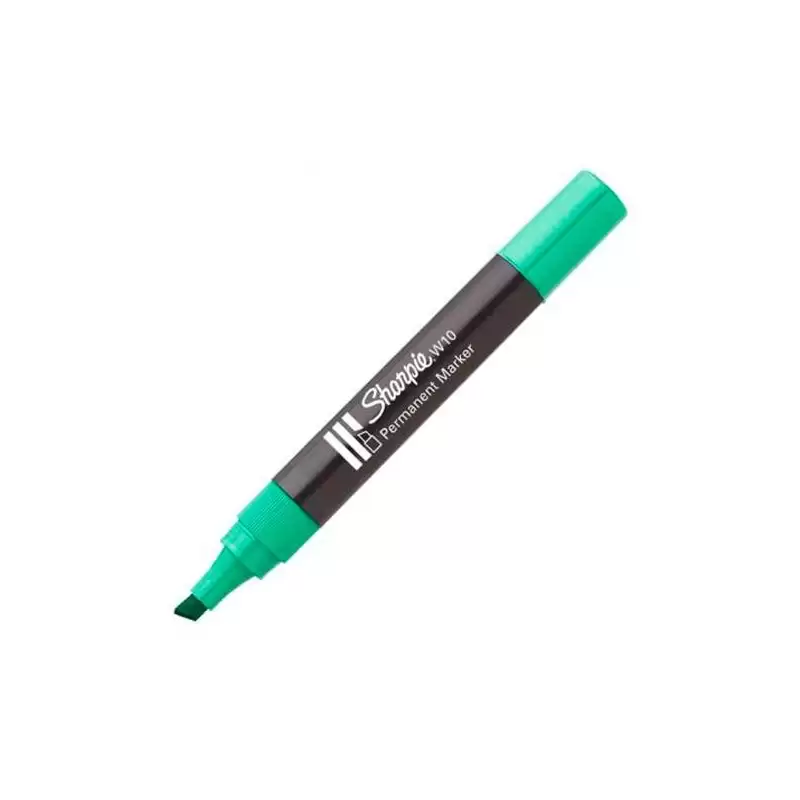 (S0192715) SHARPIE MARCADOR PERMANENTE W10 PUNTA BISELADA VERDE 12 UD