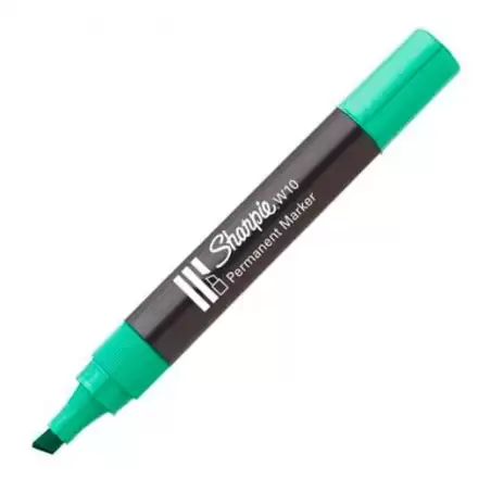 (S0192715) SHARPIE MARCADOR PERMANENTE W10 PUNTA BISELADA VERDE 12 UD