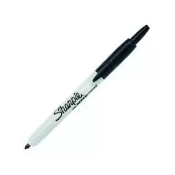 (S0810840) SHARPIE MARCADOR PERMANENTE RETRÁCTIL FINE PUNTA REDONDA 0.9MM NEGRO CAJA 12 UD
