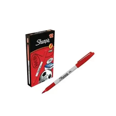 (S0810940) SHARPIE MARCADOR PERMANENTE FINE PUNTA REDONDA 0.9MM ROJO