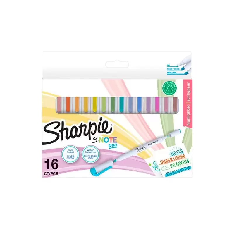 (2182115) SHARPIE ROTULADORES CREATIVOS S-NOTE DUO C/SURTIDOS ESTUCHE 16 UD