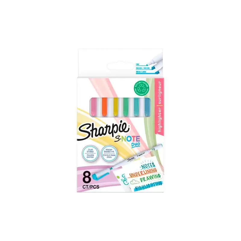 (2182116) SHARPIE ROTULADORES CREATIVOS S-NOTE DUO C/SURTIDOS ESTUCHE 8 UD