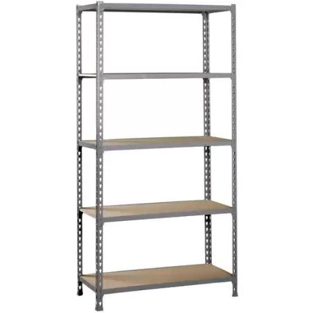 (338100025188045) SIMONRACK KIT MADERCLICK MINI 5/400 ESTANTERÍA METÁLICA 5 BALDAS/150KG DE MADERA 180X80X40CM GRIS