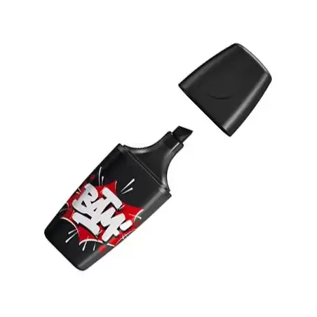 (07/46-10) STABILO MARCADOR FLUORESCENTE BOSS MINI "BAM" NEGRO CAJA 10 UD