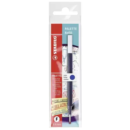 (268/041-01) STABILO RECAMBIO TINTA DE GEL RETRÁCTIL PALETTE FINE AZUL -10U-